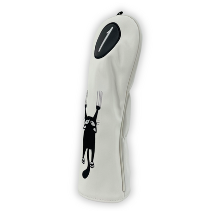 Driver Headcover - Fallande katten, Vit
